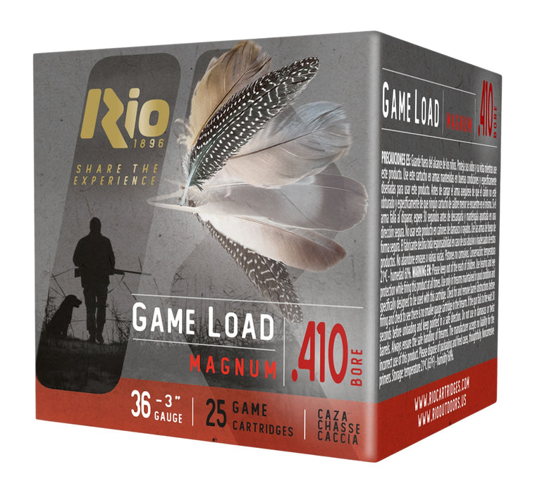 Rio Ammunition RCHV368 Game Load  410Gauge 3" 11/16oz 8Shot 25 Per Box/10 Case