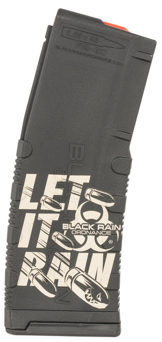 Black Rain Ordnance MAG30LETITRAINB Magazine  30rd 223 Rem/5.56 NATO Let It Rain Bullet Engraving Fits AR-15 Platform