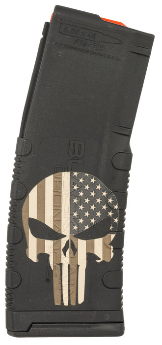 Black Rain Ordnance MAG30PUNISHW/FLAG Magazine  30rd 223 Rem/5.56 NATO Punisher American Flag Engraving Fits AR-15 Platform