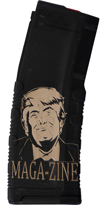 Black Rain Ordnance MAG30TRUMPMAGAZNE Magazine  30rd 223 Rem/5.56 NATO Trump MAGA-ZINE Engraving Fits AR-15 Black Polymer