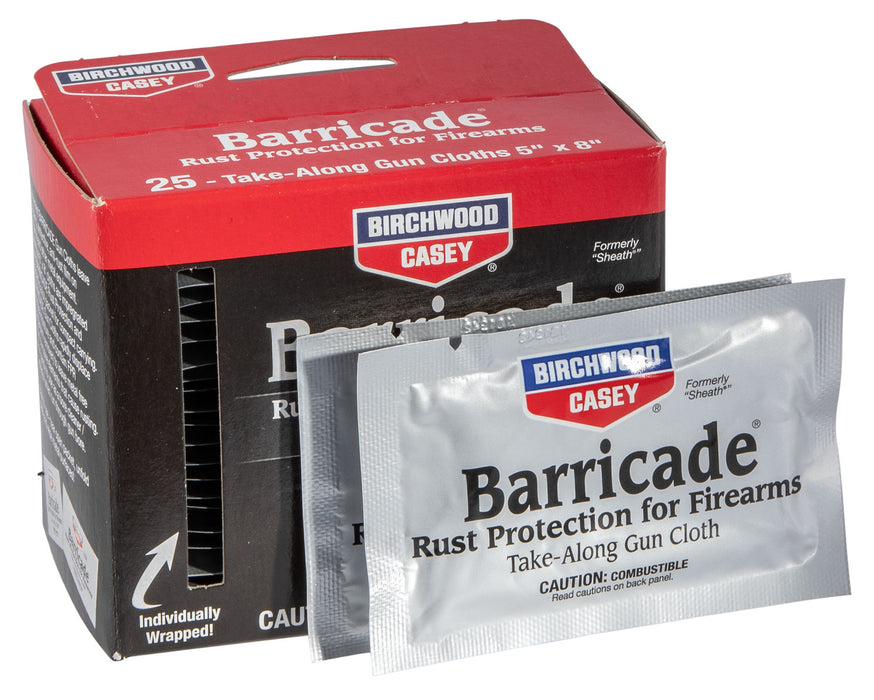 Birchwood Casey 33025 Barricade Take Alongs Foil Pack 5" x 8" Cloths 25 Per Box