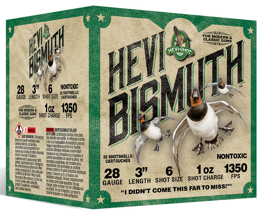 HEVI-Shot HS18436 HEVI-Bismuth Waterfowl 28Gauge 3" 1oz 6Shot 25 Per Box/10 Case