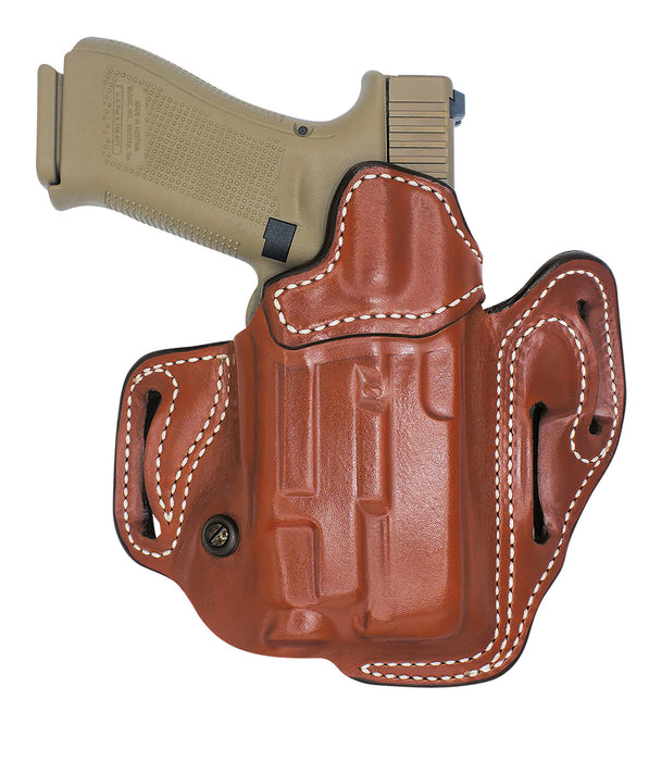 DeSantis Gunhide 201TA0RZ0 Vengeance Scabbard  OWB Tan Leather Fits Glock 17/22/31 w/SURFR X300 OR, Belt Slide