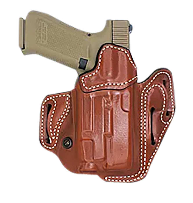 DeSantis Gunhide 201TA2SZ0 Vengeance Scabbard  OWB Tan Leather Fits Sig P320C/P250C w/RD, Belt Slide, Right Hand