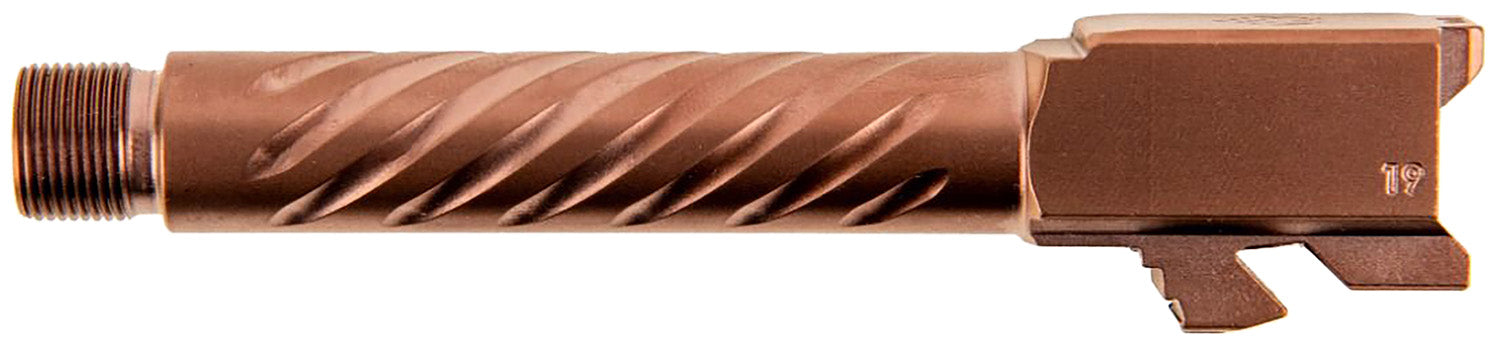 Ballistic Advantage BAPSG195T3R Premium Series  9mm Luger Fits Glock 19 Gen 3-5 Spiral Fluted Threaded Copper PVD Stainless Steel