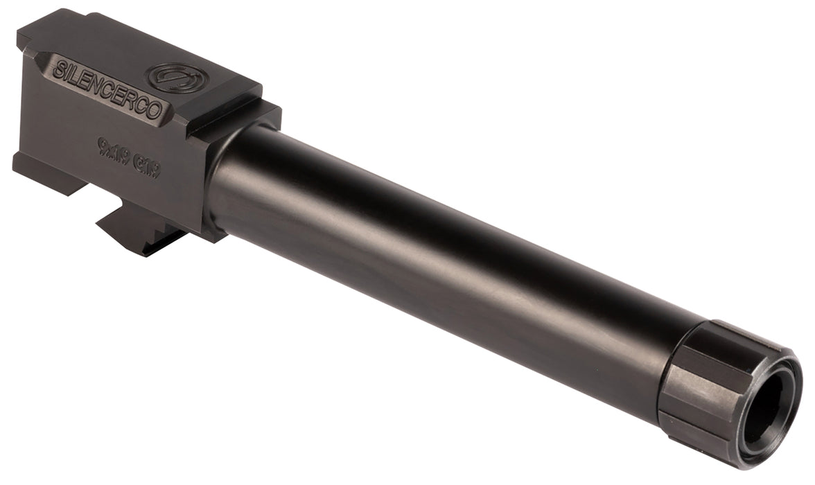 SilencerCo AC862 Threaded Barrel  4.50" 9mm Luger, Black Nitride Stainless Steel, Fits Glock 19 Gen 1-5/19X/G45