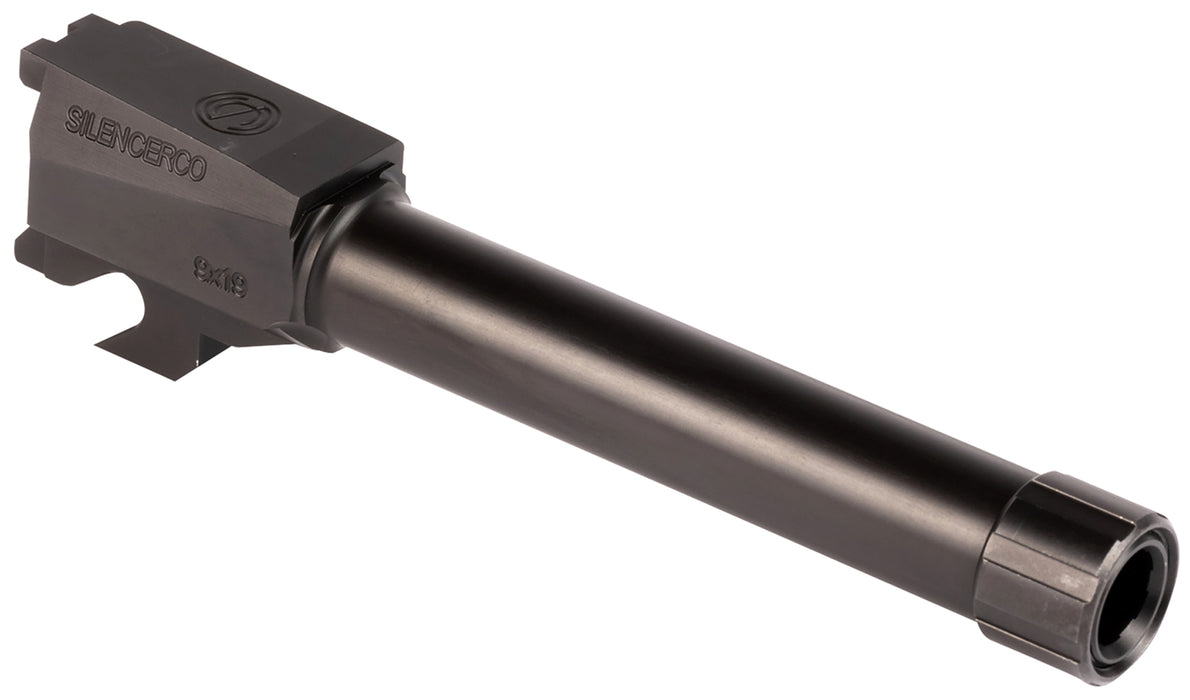 SilencerCo AC2486 Threaded Barrel  4.50" 9mm Luger, Black Nitride Stainless Steel, Fits Sig P320 Compact