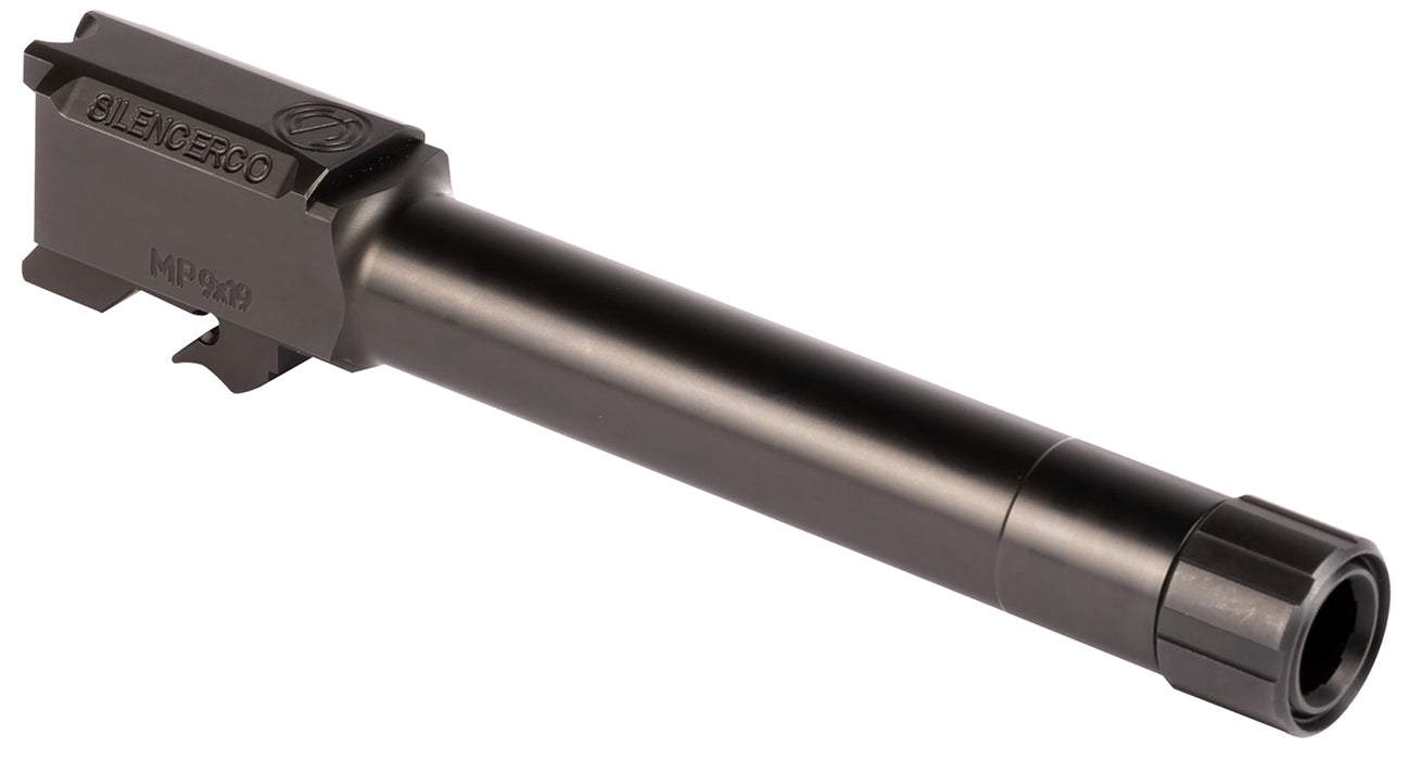 SilencerCo AC2023 Threaded Barrel  4.75" 9mm Luger, Black Nitride Stainless Steel, Fits S&W M&P9