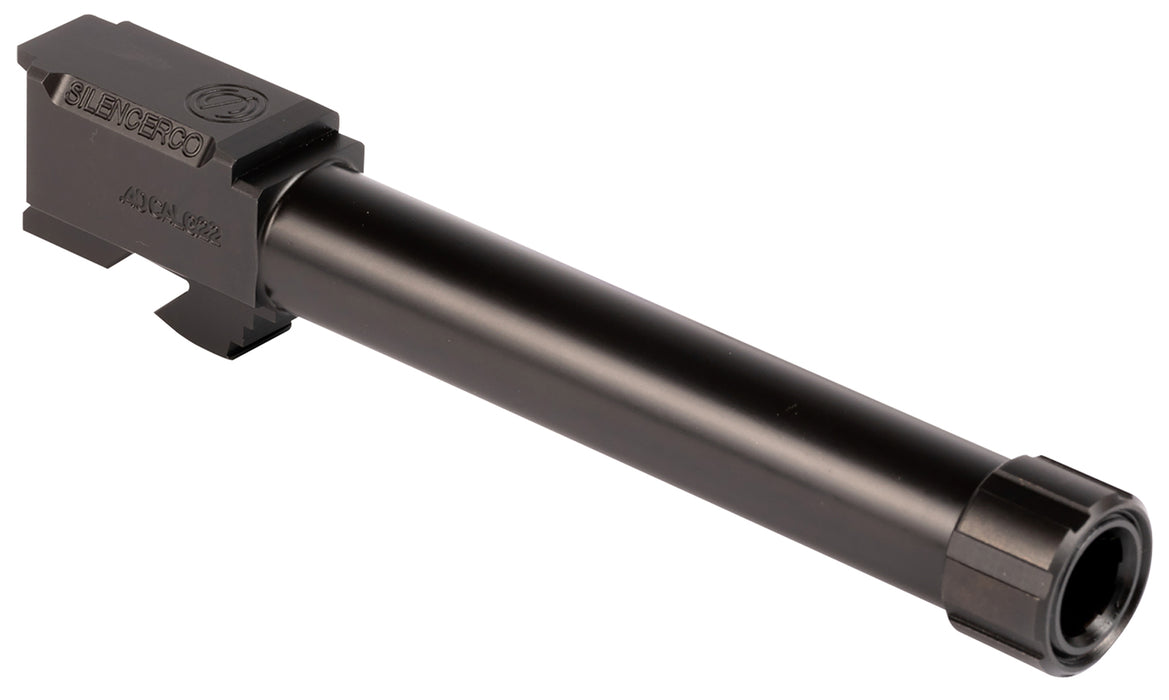 SilencerCo AC50 Threaded Barrel  4.80" 40 S&W, Black Nitride Stainless Steel, Fits Glock 22 Gen 2-4