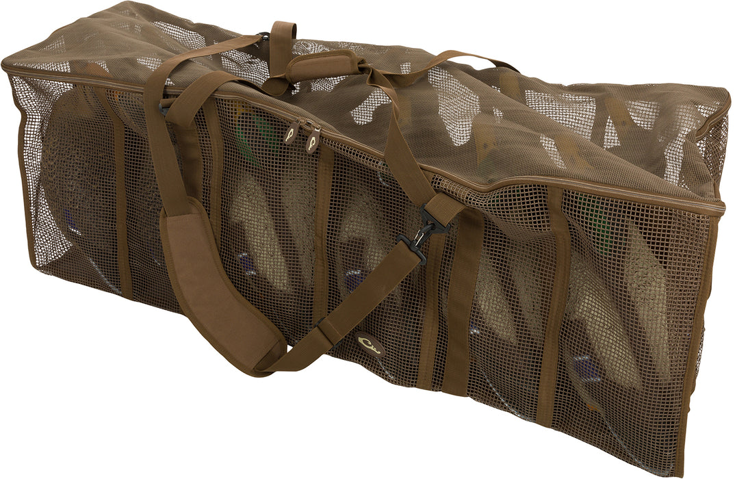 Drake Waterfowl DA370012D Decoy Bag Floater 12 Slot Duck Brown Vinyl-Coated Mesh