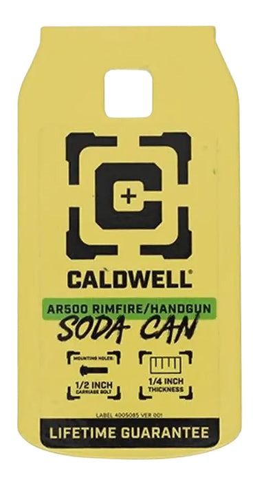 Caldwell 4002314   Rimfire/Handgun Yellow AR500 Steel Soda Can 1/4" Thick