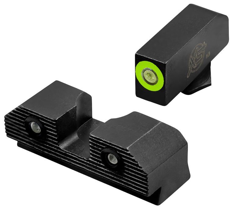 XS Sights GLR201P6G R3D 2.0 Night Sights fits Glock  Black | Green Tritium Green Outline Front Sight Green Tritium  Rear Sight