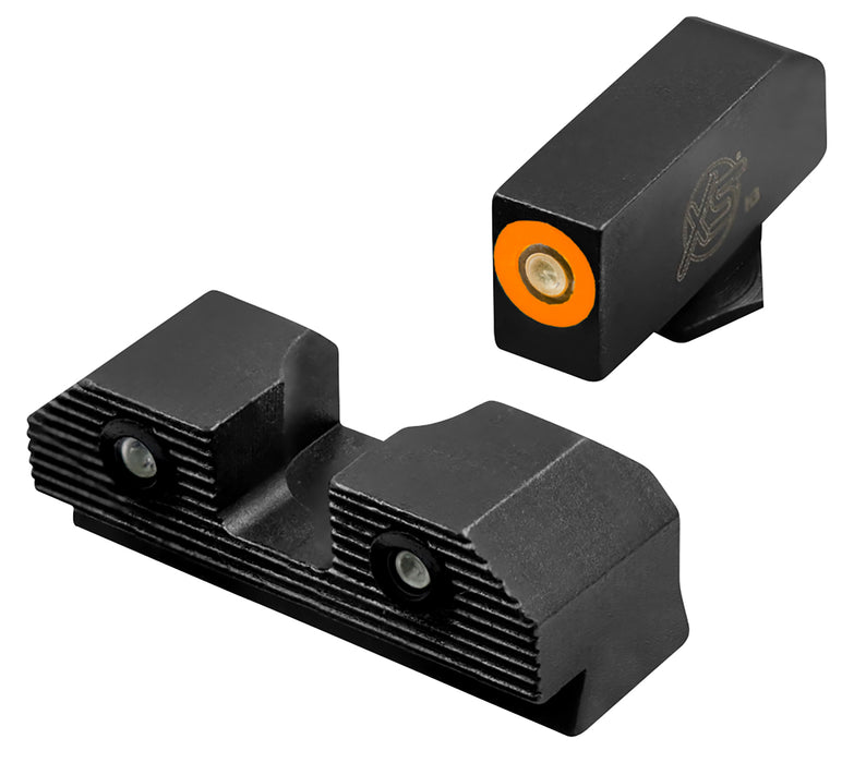 XS Sights GLR201P6N R3D 2.0 Night Sights fits Glock  Black | Green Tritium Orange Outline Front Sight Green Tritium  Rear Sight