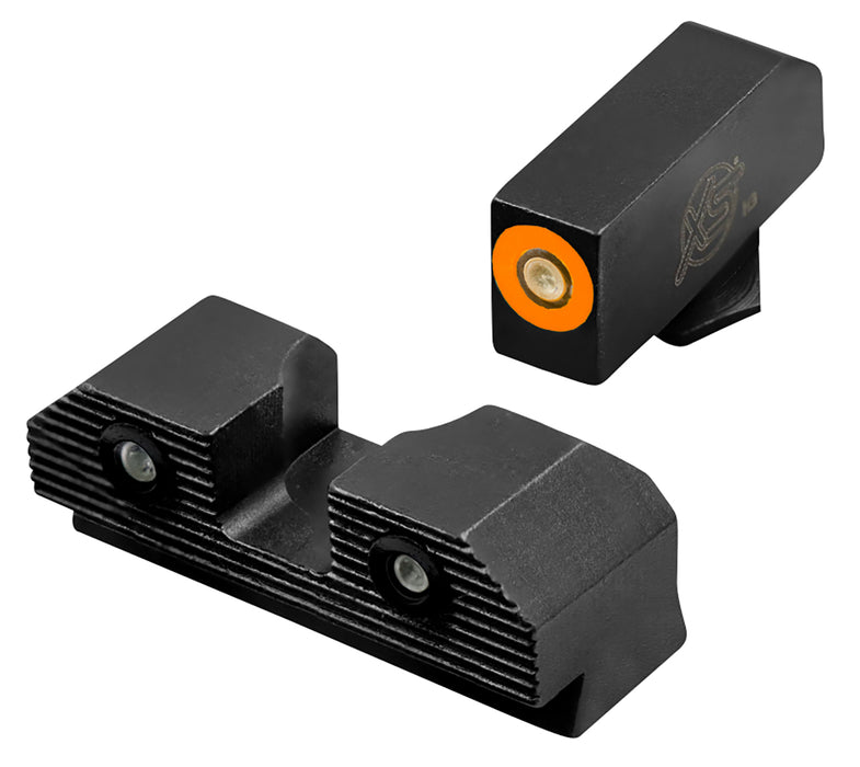 XS Sights GLR203P6N R3D 2.0 Night Sights fits Glock  Black | Green Tritium Orange Outline Front Sight Green Tritium  Rear Sight