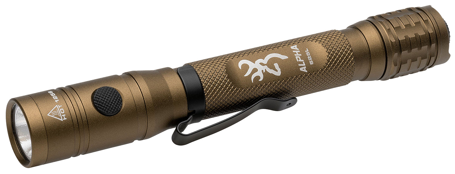 Browning 3711256 Alpha 2AA Flashlight  Burnt Bronze 36/525 Lumens White LED/Green