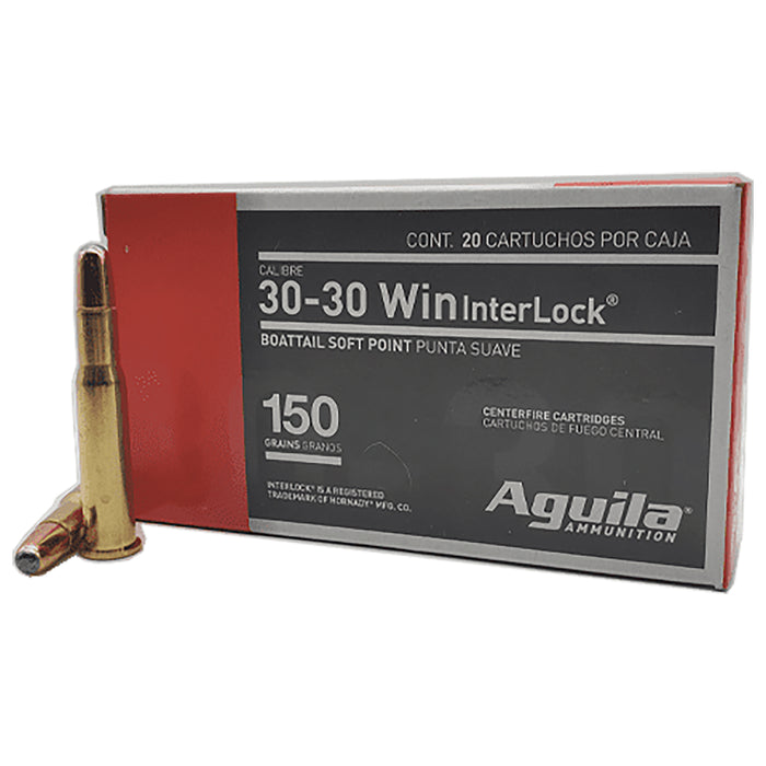 Aguila 80801AG   30-30 Win 150 gr InterLock Boat Tail Soft Point 20 Per Box/ 10 Case