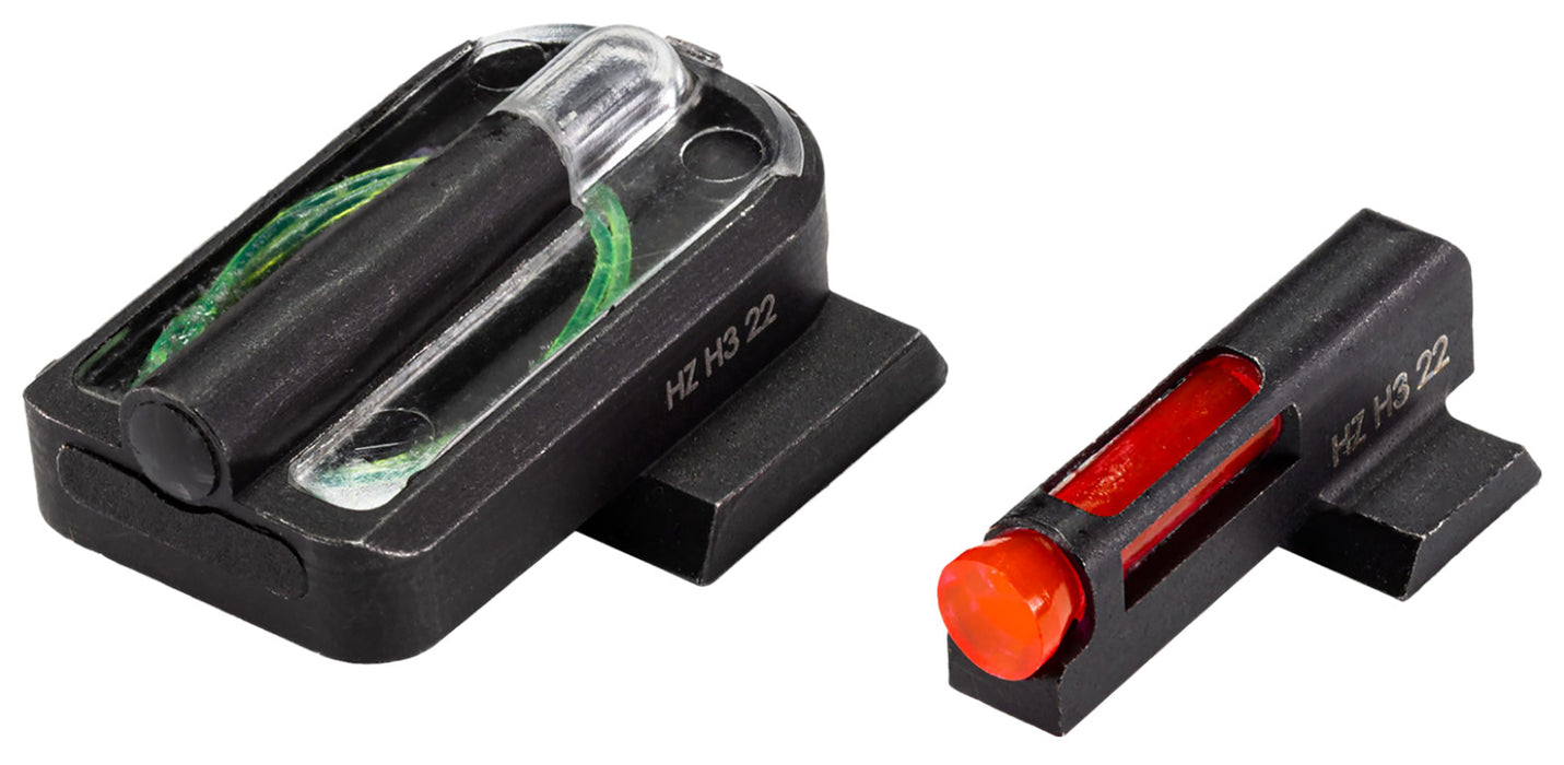 HiViz MPFD21 FastDot H3 Sight Set for Smith & Wesson  2 Dot Red Fiber Optic Front/Green Tritium Rear/Black Frame Compatible w/Smith & Wesson Compacts All Calibers