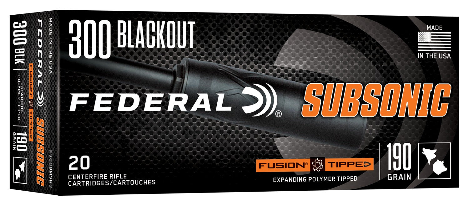 Federal F300BMSR3 Fusion  300Blackout 190gr Bonded Soft Point 20 Per Box/10 Case