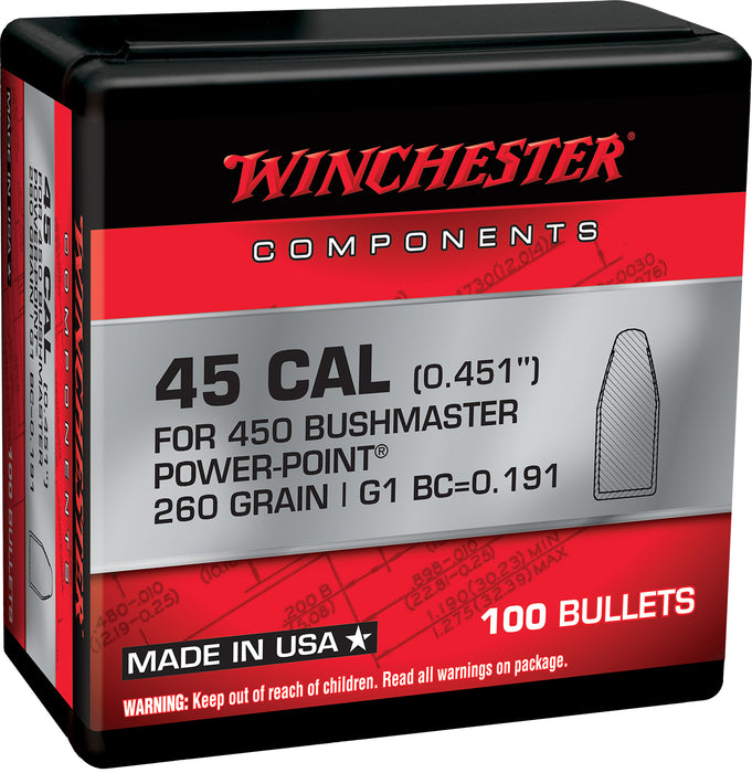 Winchester Ammo WB450P260X Power-Point  450 Bushmaster 260 gr 100 Per Box/ 10 Case