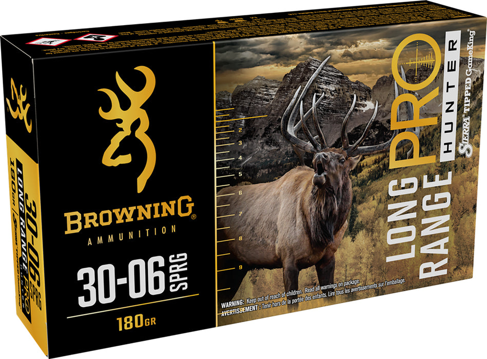 Browning Ammo B192530062 Long Range Pro  30-06 Springfield 180 gr 20 Per Box/ 10 Case