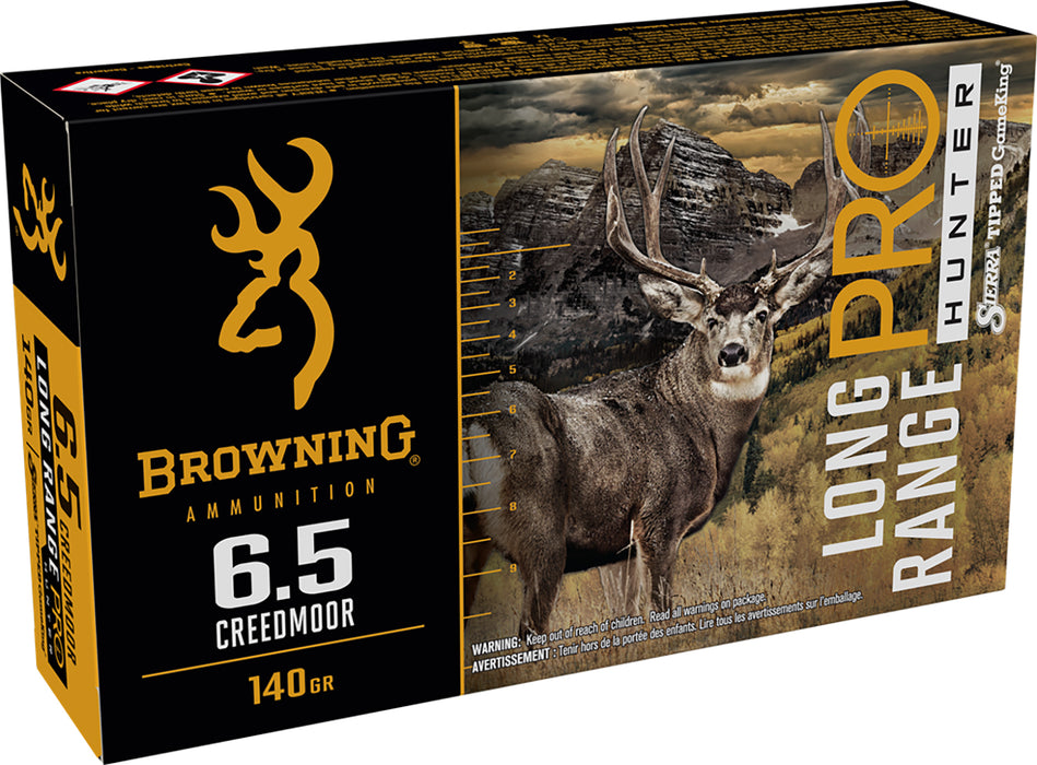 Browning Ammo B192500652 Long Range Pro  6.5 Creedmoor 140 gr 20 Per Box/ 10 Case