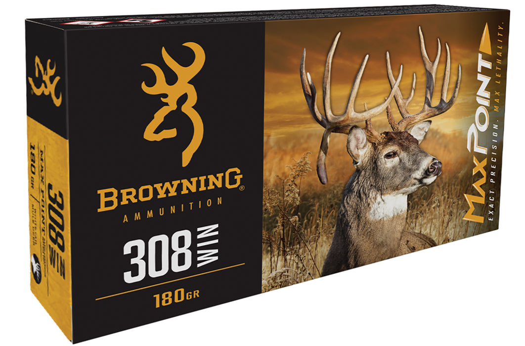 Browning Ammo B192103082 Max Point  308 Win 168 gr 20 Per Box/ 10 Case