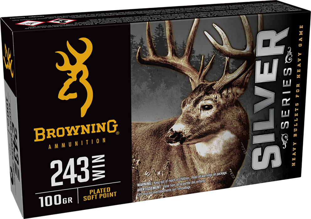 Browning Ammo B192602431  Silver 243 Win 100 gr 20 Per Box/ 10 Case