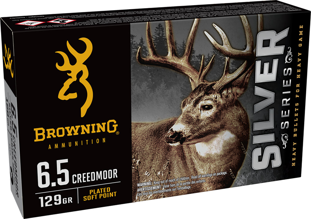 Browning Ammo B192600651  Silver 6.5 Creedmoor 129 gr 20 Per Box/ 10 Case