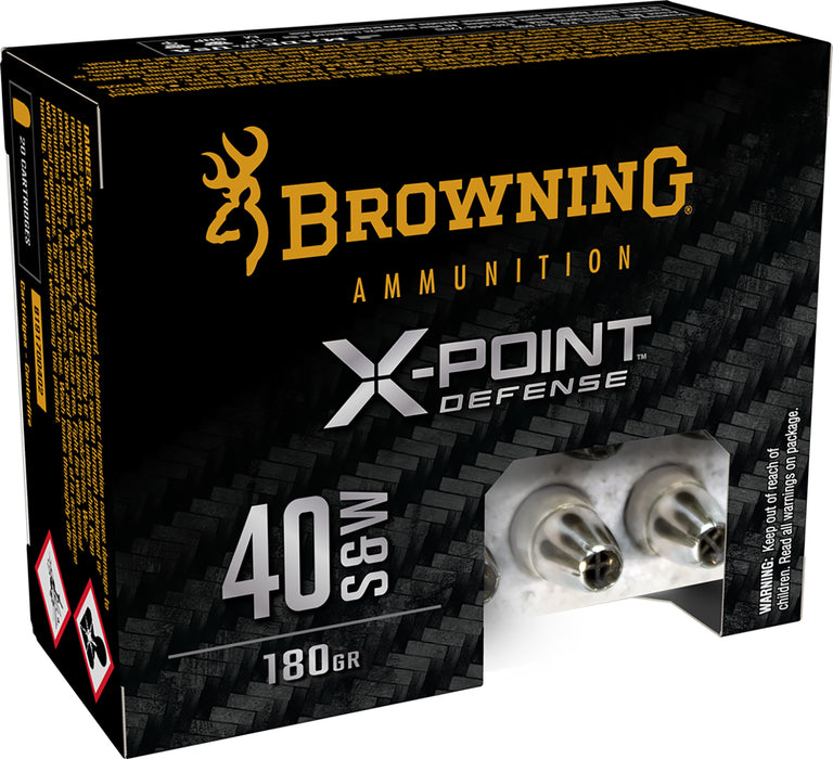 Browning Ammo B191700402 X-Point  40  S&W 180 gr 20 Per Box/ 10 Case