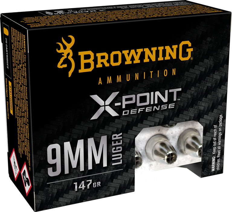 Browning Ammo B191700092 X-Point  9mm 147 gr 20 Per Box/ 10 Case