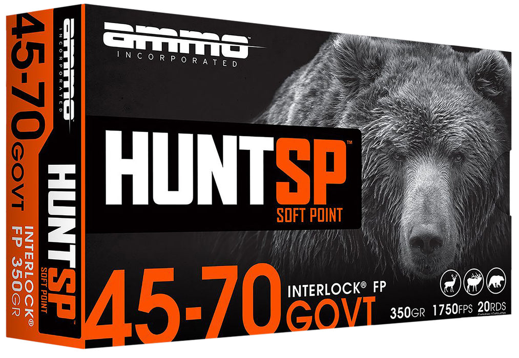 Ammo Inc 4570G350SPA20 Hunt  45-70 Gov 350 gr Soft Point 20 Per Box/ 10 Case