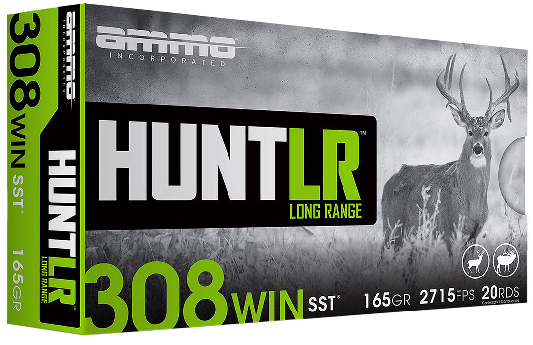 Ammo Inc 308165SSTA20 Hunt Long Range 308 Win 165 gr Super Shock Tip 20 Per Box/ 10 Case