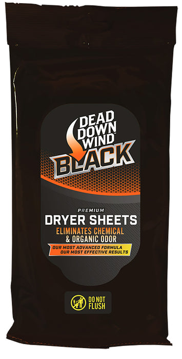 Dead Down Wind 117019 Dryer Sheets Black Premium Odor Eliminator Unscented Scent Dryer Sheet 40 Count