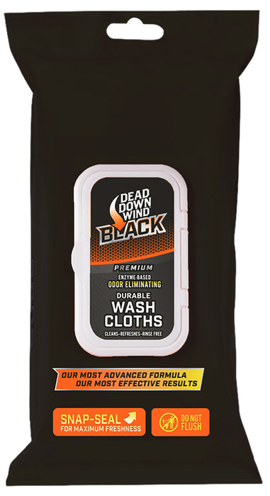 Dead Down Wind 13725 Wash Cloths Black Premium Odor Eliminator Unscented Scent 40 Count