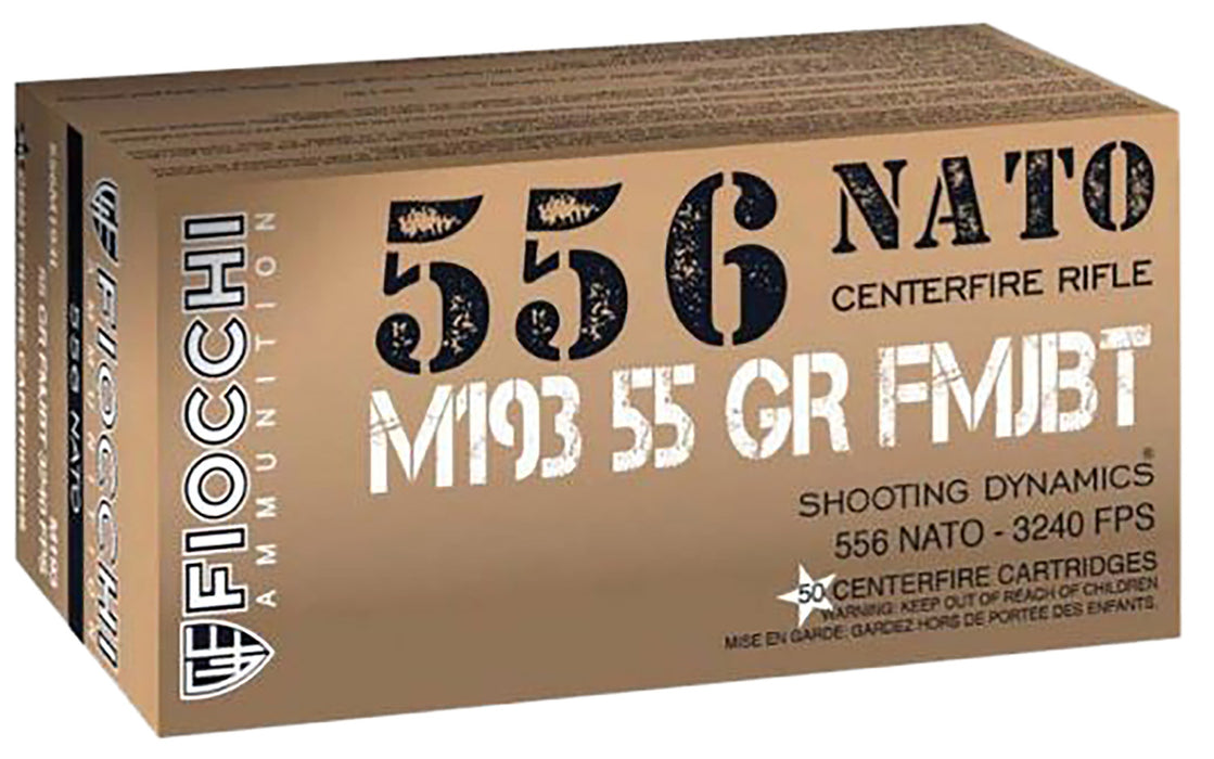 Fiocchi 556M193L   5.56 NATO 55 gr Full Metal Jacket Boat Tail 50 Per Box/ 20 Case