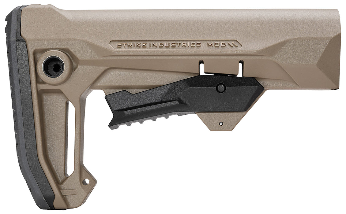 Strike Industries STRIKEESMOD2FDE MOD2 Rifle Stock FDE Polymer Compatible w/ AR Style Buffer Tubes