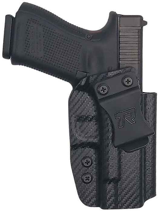 Rounded Gear GLK192332CFRHVAR Kydex  IWB Black Kydex Fits Glock 19 Belt Clip Right Hand