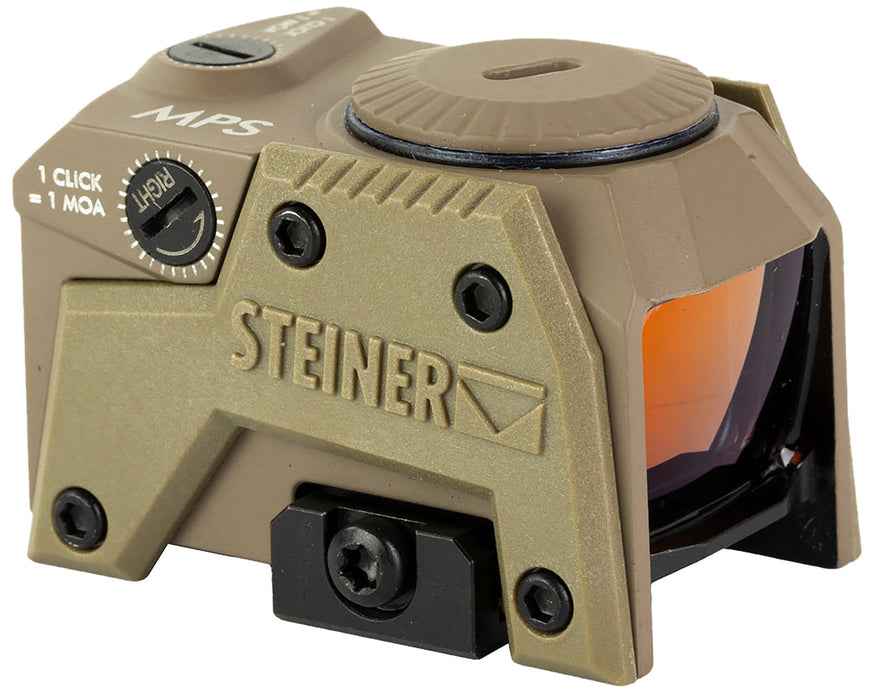 Steiner 8700MPSFDE Micro Pistol Sight  Flat Dark Earth 1x20mm x 16mm 3.3 MOA Red Dot Reticle, Features 13 Hour Auto Shutoff