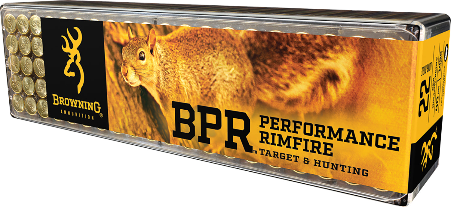 Browning Ammo B194122100 BPR Performance Rimfire  22LR 40gr Hollow Point 100 Per Box/10 Case