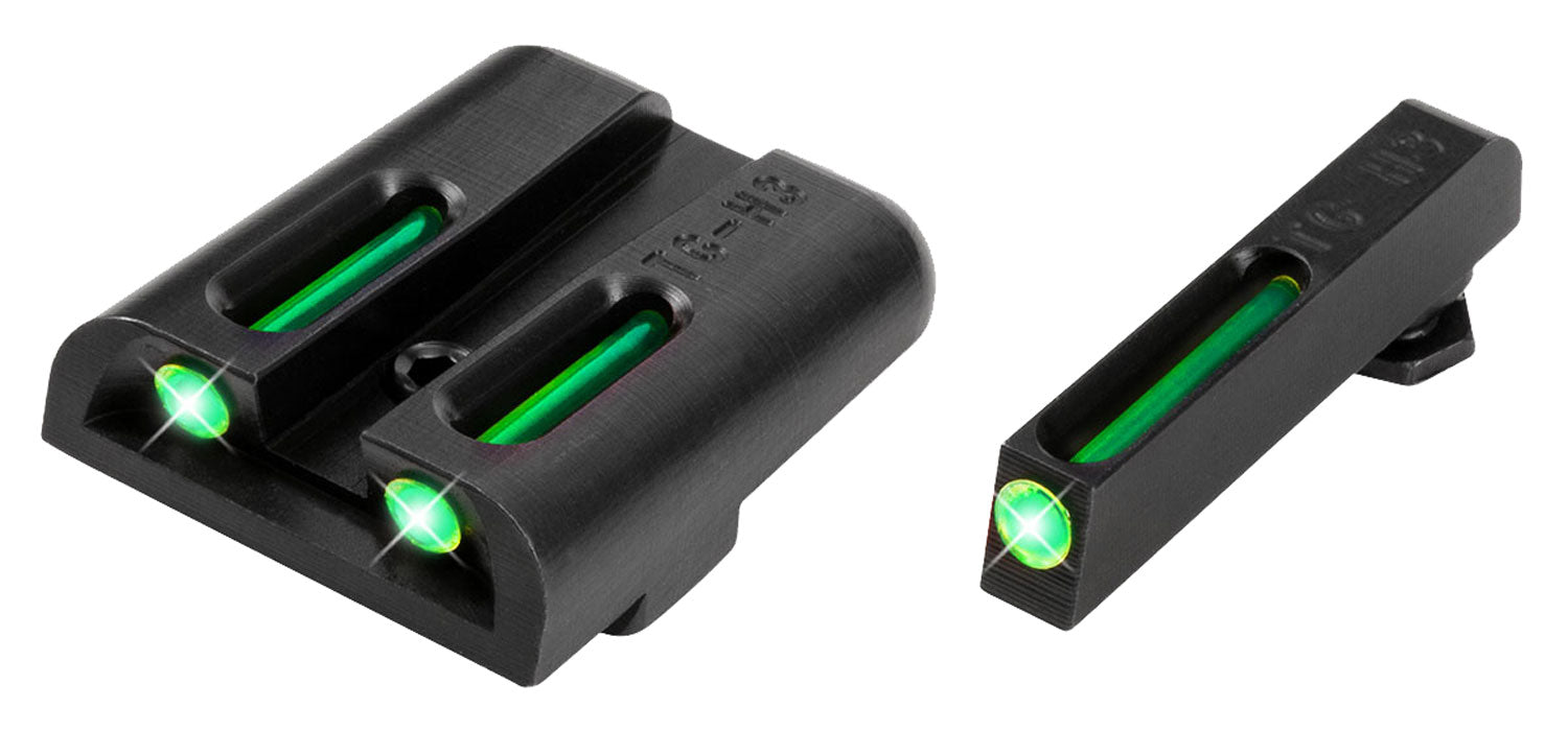 TruGlo TG131GT1 TFO  Green Fiber Optic/Tritium Front & Rear/Black Nitride Fortress Frame, Compatible w/Glock 17/17L/19/19X/22/23/24/26/27/33/34/35/39/45 Except MOS, Front Post/Rear Dovetail Mount