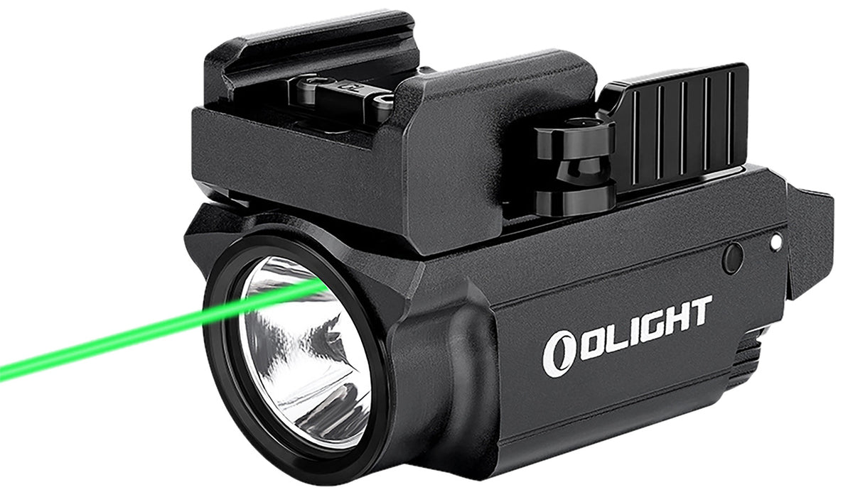 Olightstore Usa Inc OBALDRMINIBK1 Baldr Mini  Black Anodized 100/600 Lumens White LED Green Laser