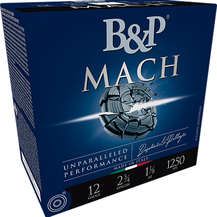 B&p Ammunition 12B78F27 Mach  12 Gauge 2.75" 7/8 oz 7.5 Shot 25 Per Box/ 10 Case