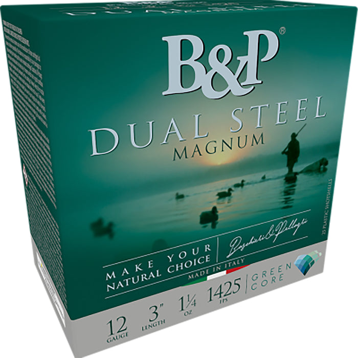 B&p Ammunition 12B8DS23 Dual Steel  12 Gauge 3" 1 1/8 oz 2/3 Shot 10 Per Box/ 10 Case