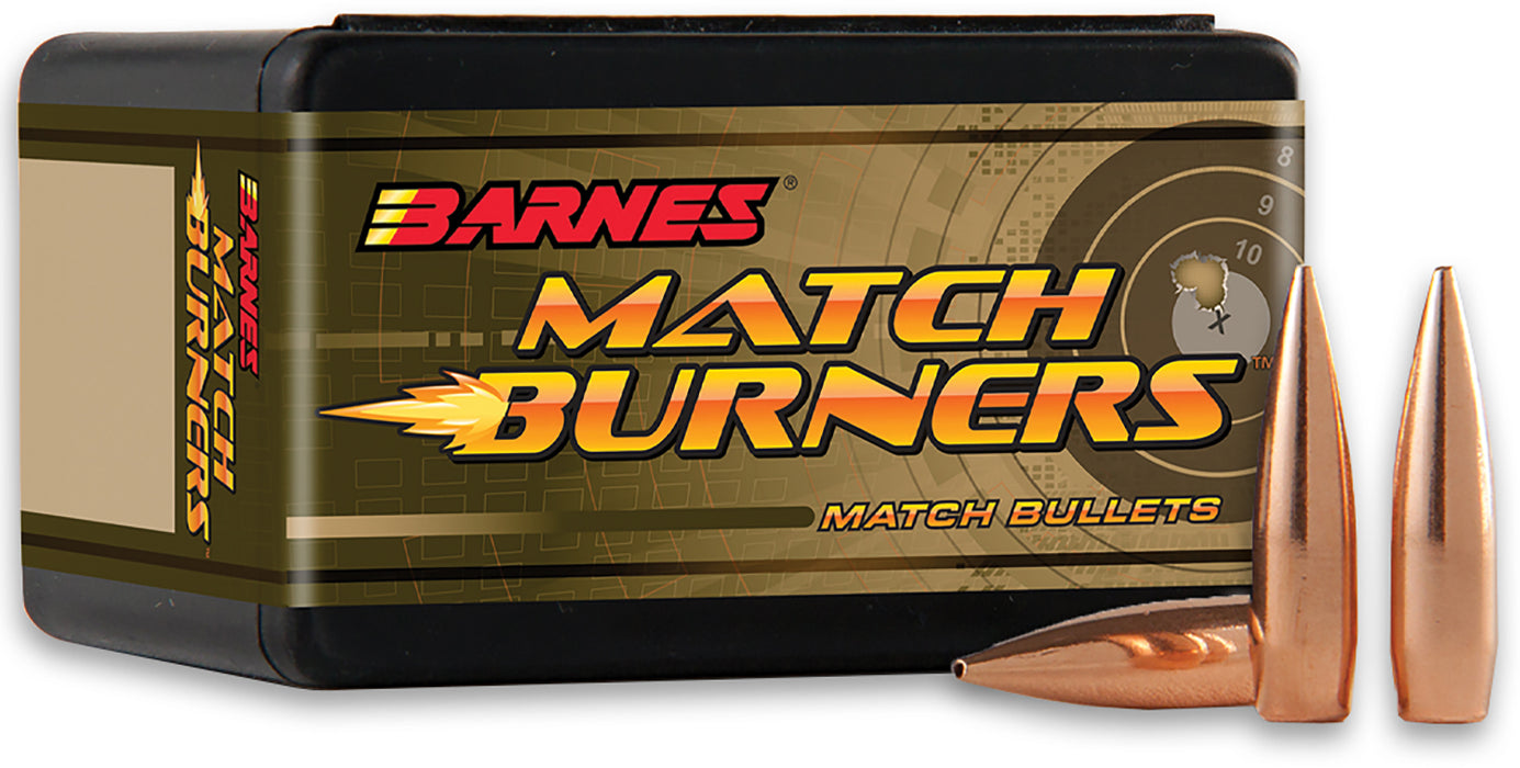 Barnes Bullets 32050 Match Burners  22Cal 77gr Match Burners Boat Tail 100 Per Box/10 Case