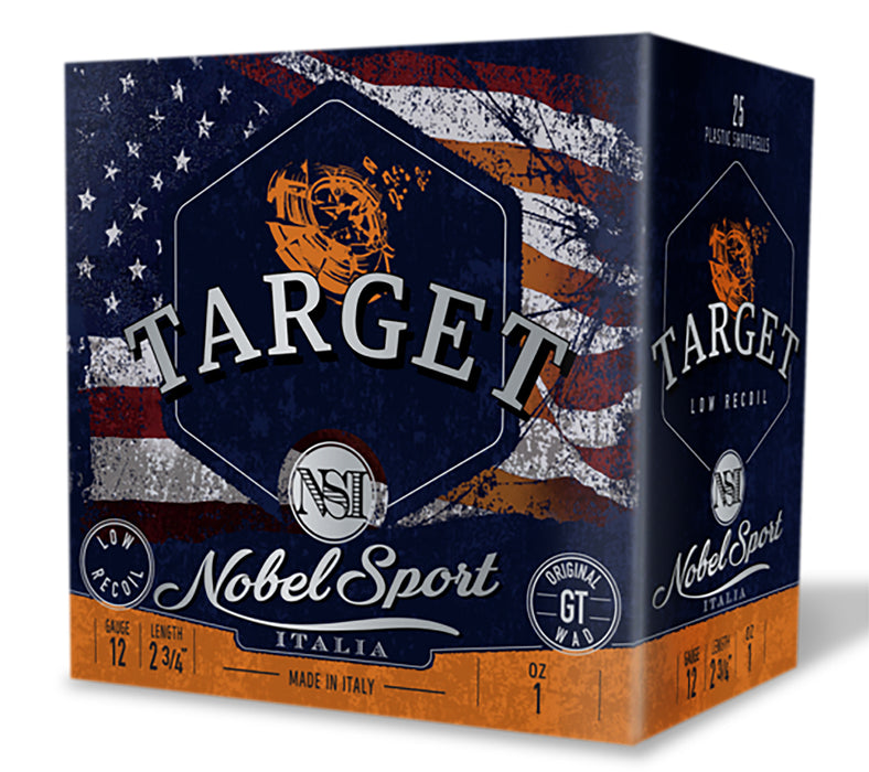 Nobel/eurosports Llc ANSLR18 Target Low Recoil 12Gauge 2.75" 1oz 8Shot 25 Per Box/10Case