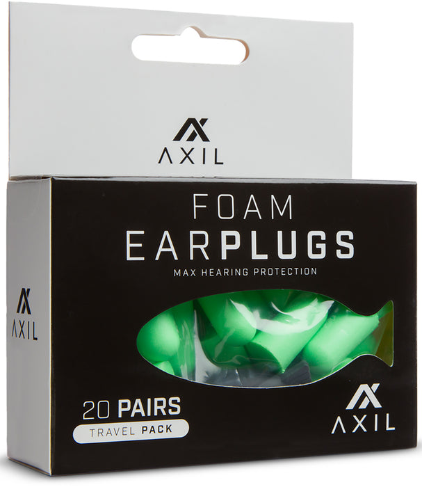 Axil LLC AXFP20GKP Travel Pack Foam Ear Plugs 31dB Green 20 Pair