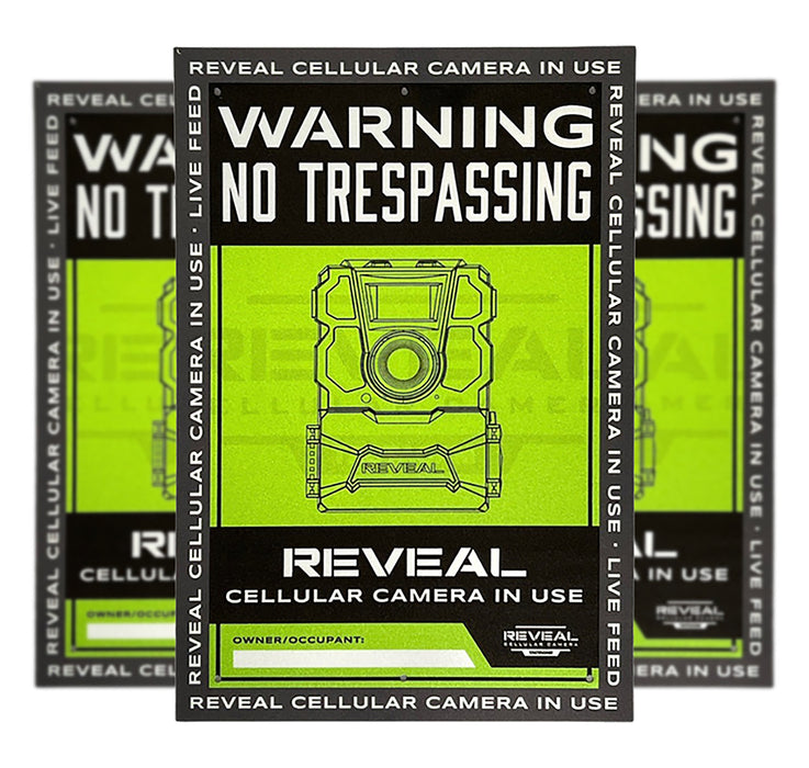 Tactacam/reveal S3 No Trespassing  Sign Durable Plastic