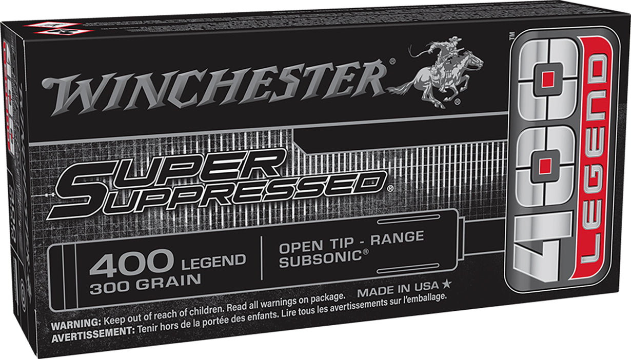 Winchester Ammo SUP400 Super Suppressed  400Legend 300gr Open Tip 20 Per Box/10 Case