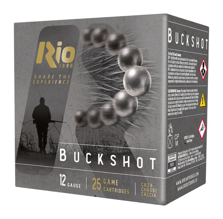 Rio Ammunition RB121225 Royal Buck  (4X3) 12Gauge 2.75" 1Buck Shot 25 Per Box/10 Case