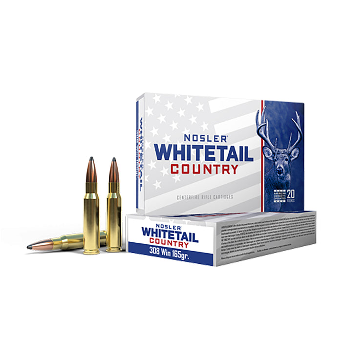 Nosler 40120 Whitetail Country  308Win 165gr Spitzer Boat Tail 20 Per Box/10 Case